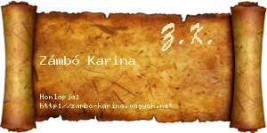 Zámbó Karina névjegykártya