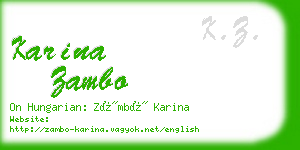 karina zambo business card